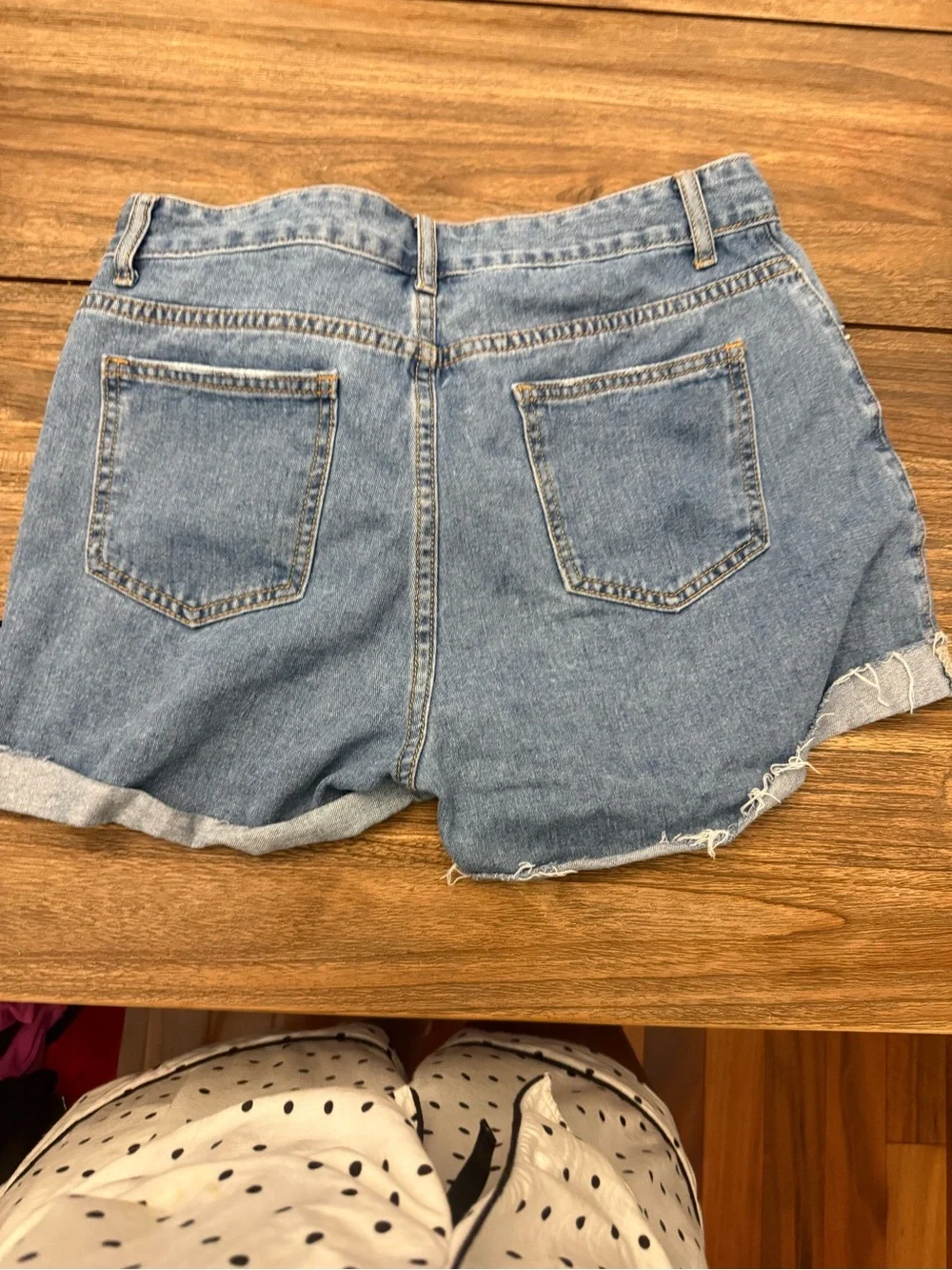 Classic Blue Denim Roll-Cuff Women’s Shorts